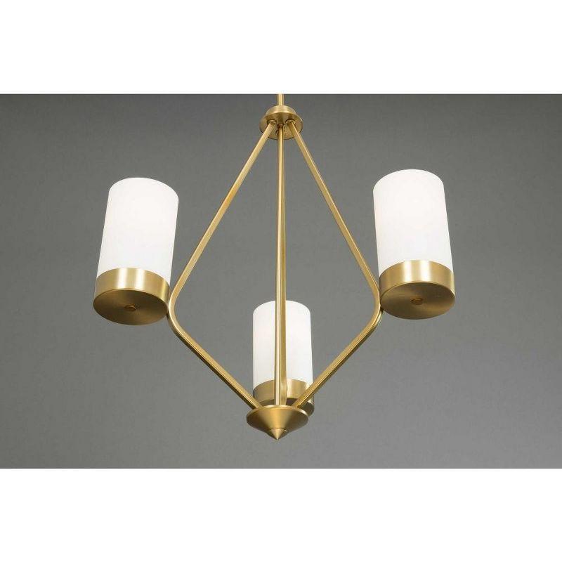 Progress Lighting Elevate 3-Light Chandelier, Brushed Bronze, Glass Shades