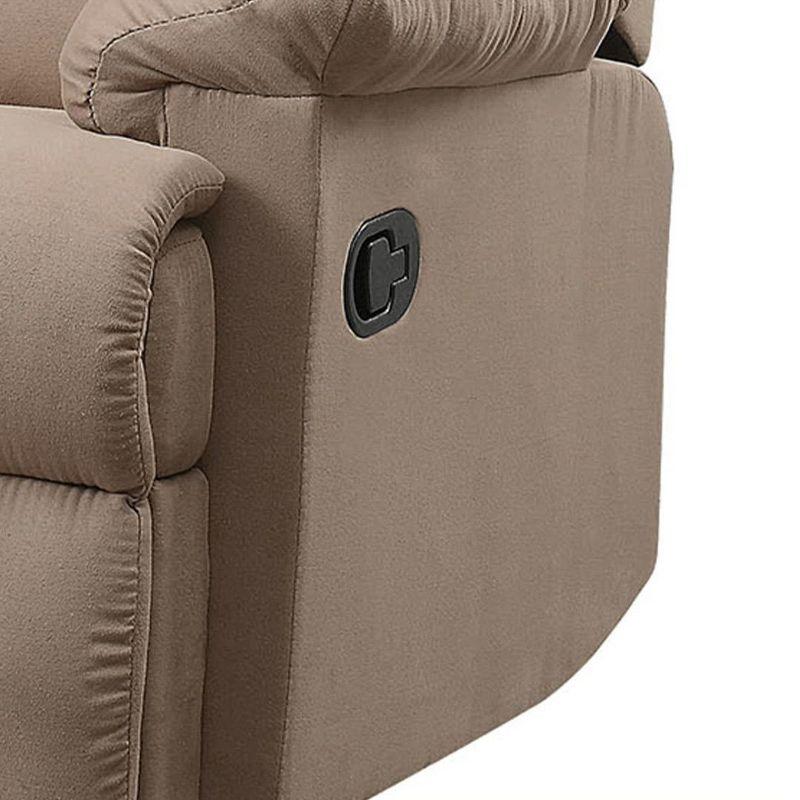 35" Arcadia Active Sitting Chair Light Brown Microfiber: Recliner, Easy Reach Handle - Acme Furniture