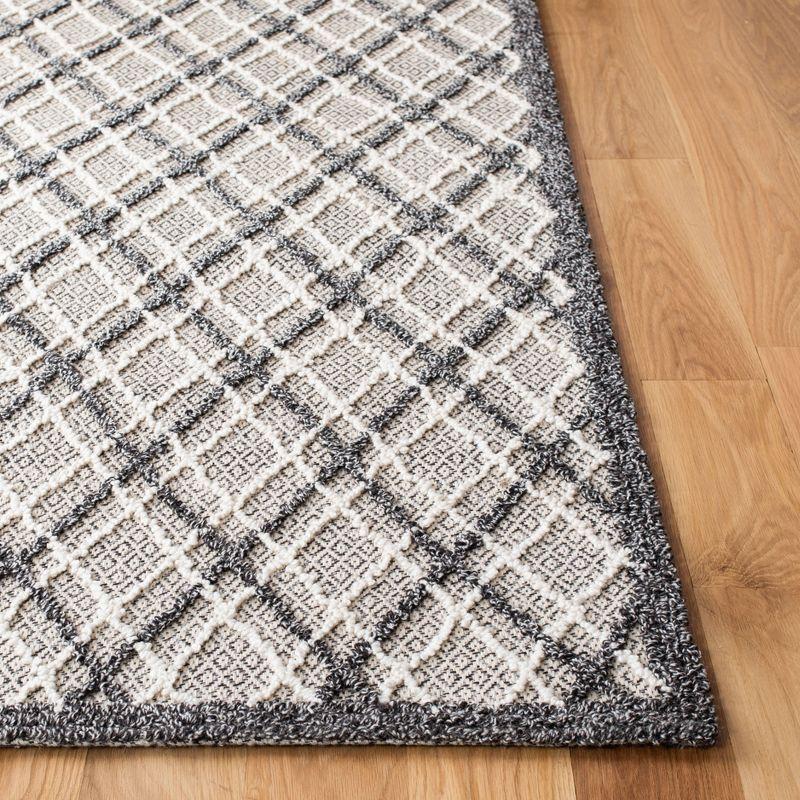 Elegant Hand-Tufted Wool Rectangular Rug in Gray, 8' x 10'