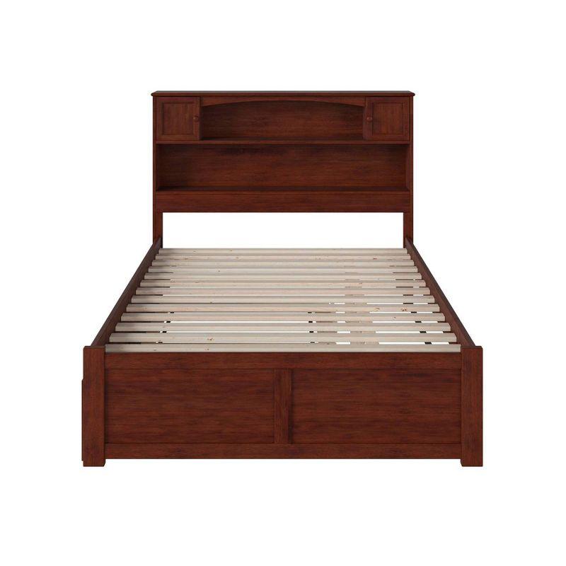 Full Newport Bed with Twin Urban Trundle, Bookcase Headboard, No Box Spring - AFI