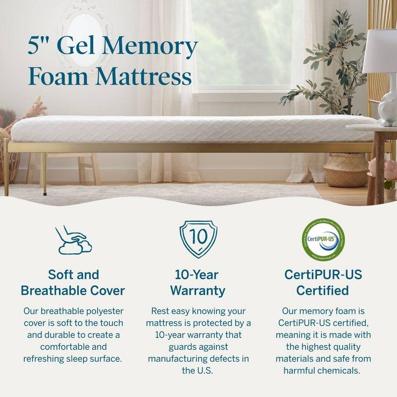 Lucid Comfort 5" Firm Gel Memory Foam Mattress