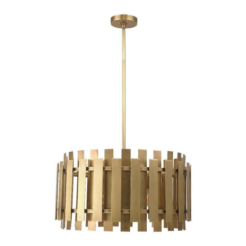 Natural Brass 6-Light Modern Pendant Chandelier