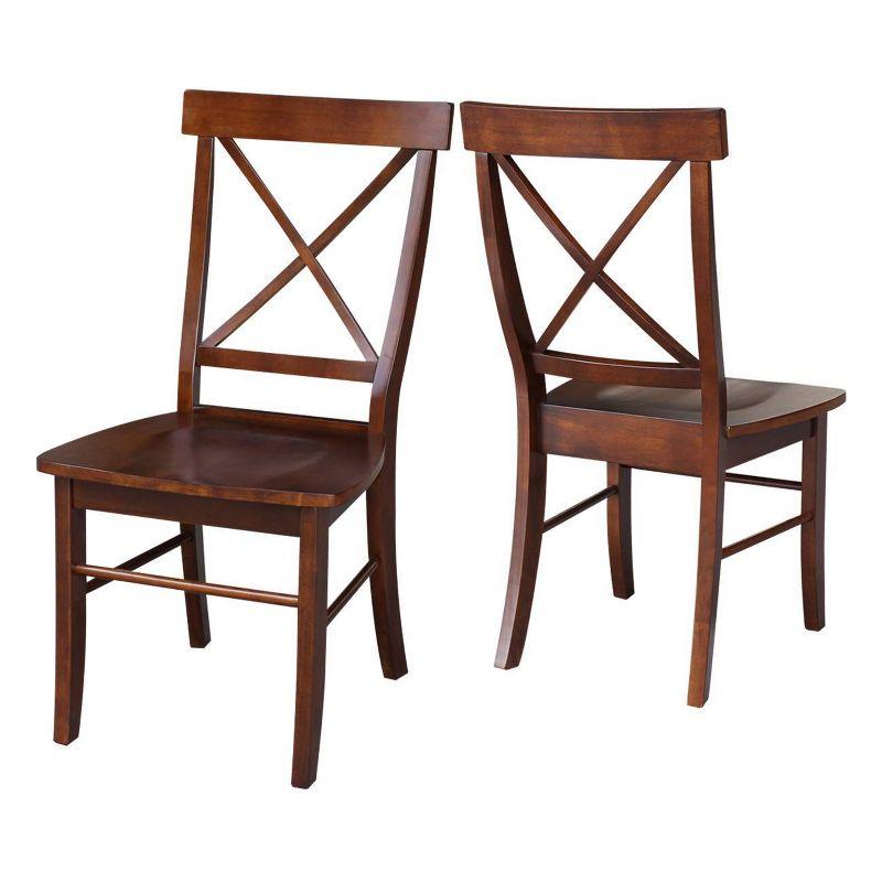 Set of 2 X Back Chairs with Solid Wood - International Concepts