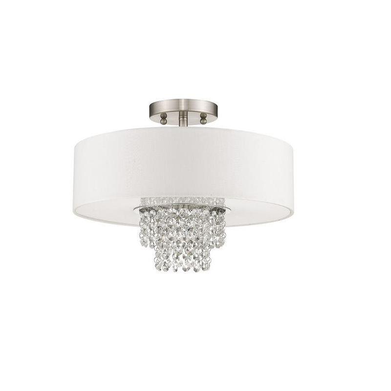 Livex Lighting Carlisle 3 - Light Semi-Flush Mount in  Brushed Nickel