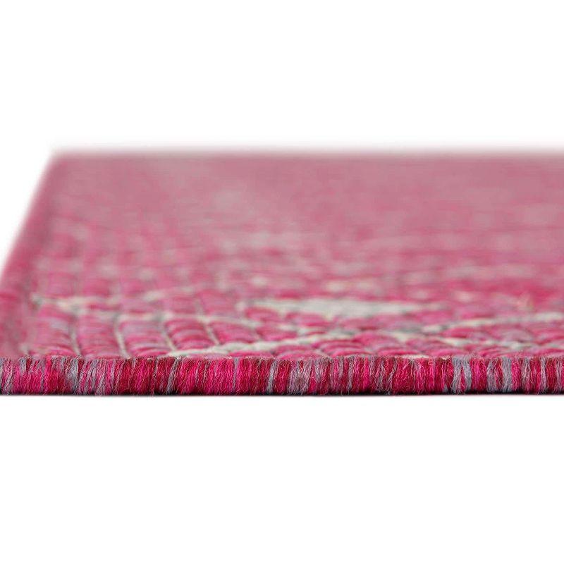 Unique Loom 7' 1 x 10' 0 Rectangle Indoor/Outdoor Trellis Fuschia Area Rug