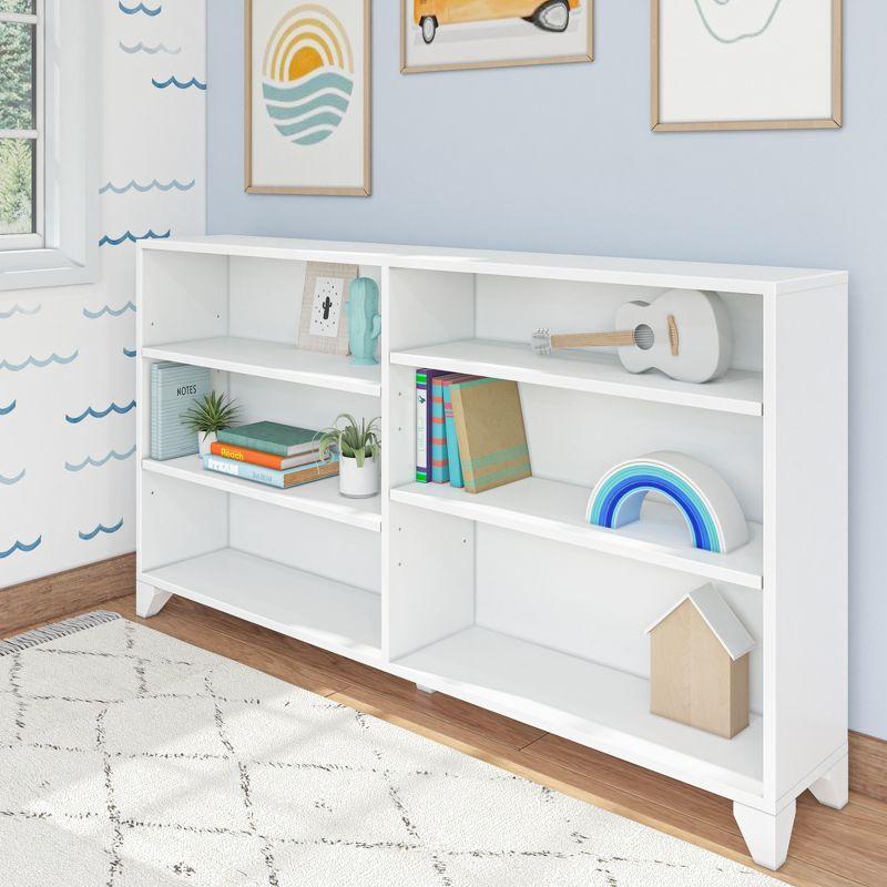 Max & Lily Classic 6-Shelf Bookcase, Solid Wood Bookcase for Kids Bedroom/Playroom