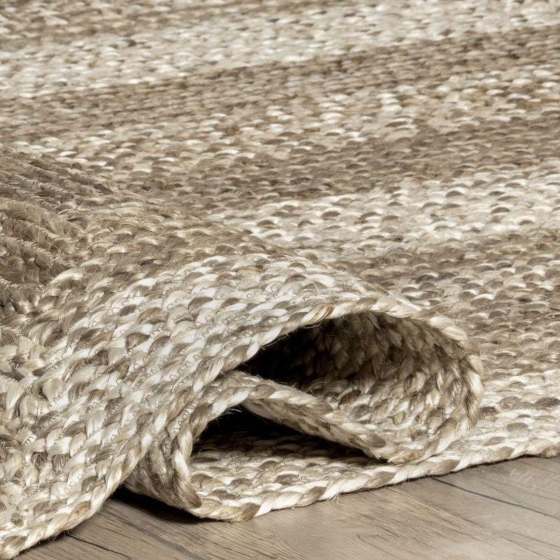 Nuloom Charlene Braided Border Jute Indoor Area Rug 8x10 in Natural