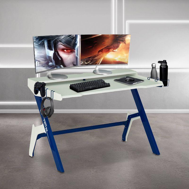 Ergonomic Computer Gaming Desk Blue - Techni Sport