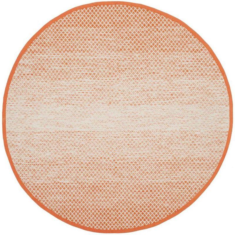 Ivory Cotton Hand-Woven Round Reversible Area Rug - 6'