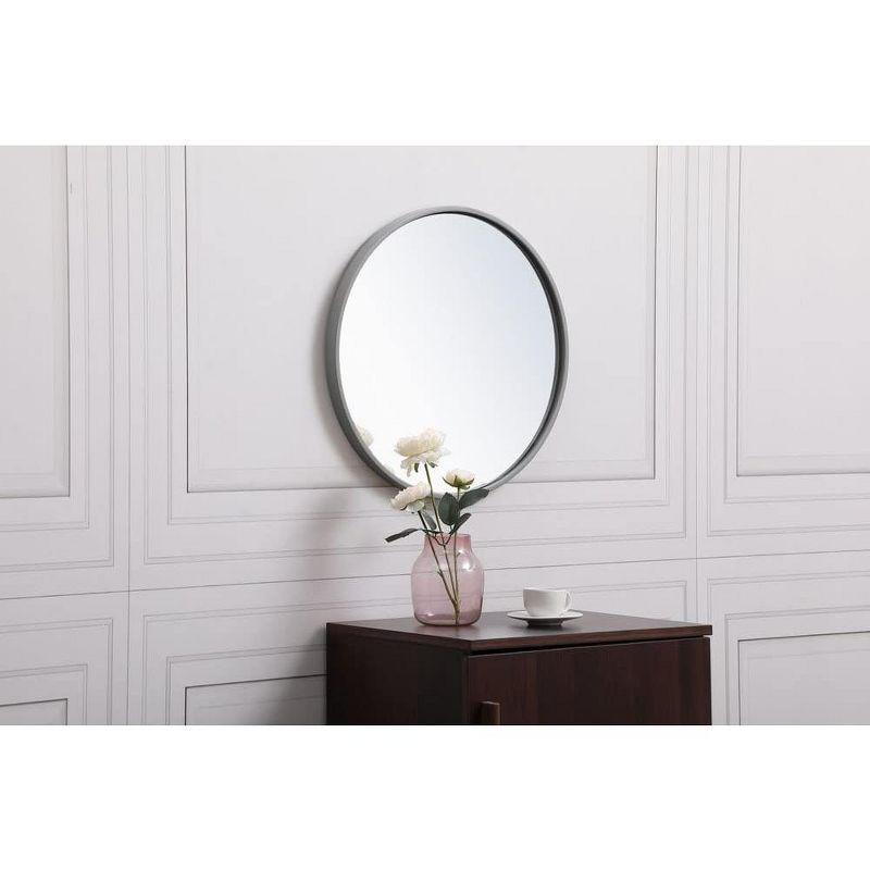 Elegant Lighting Metal frame round mirror 18 inch in Silver