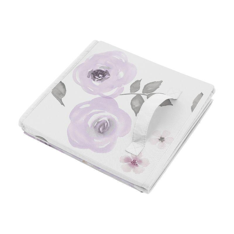 Sweet Jojo Designs Watercolor Floral Fabric Storage Bin (Set of 2)
