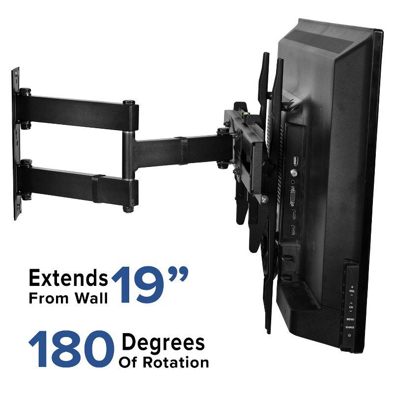 Black Full Motion Steel TV Wall Mount for 32"-55" TVs