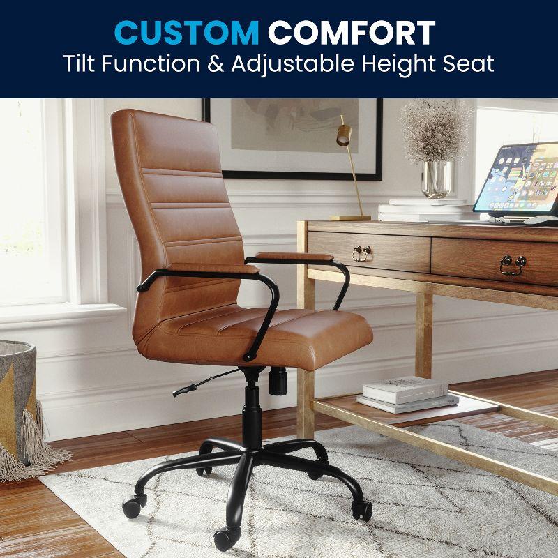 Flash Furniture High Back Executive Swivel Office Chair with Metal Frame and Arms