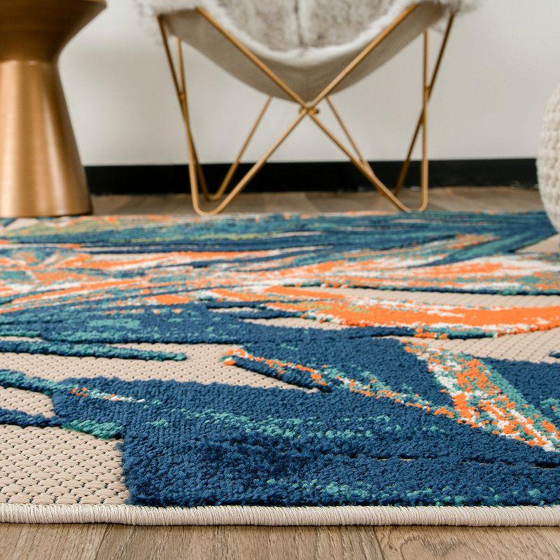 World Rug Gallery Floral Leaves Indoor/Outdoor Area Rug - Multi 7'10" x 10'