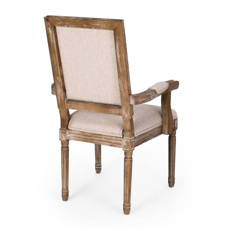 Set of 2 Maria French Country Wood Upholstered Dining Chairs Beige/Natural - Christopher Knight Home