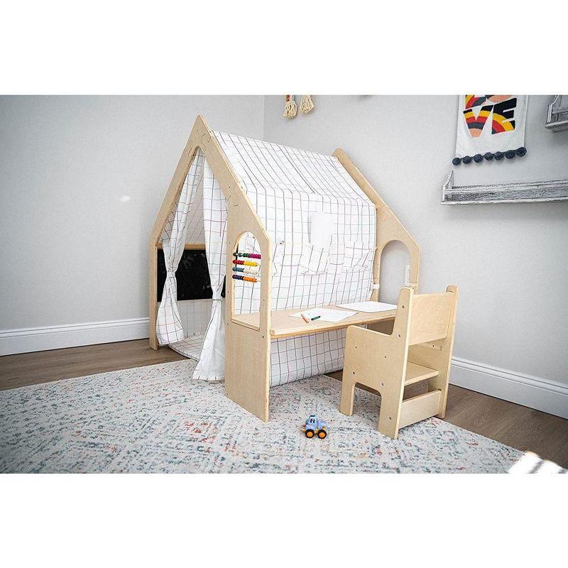 Avenlur Flair - Wooden 5 In 1 Indoor Playhouse Play Tent with Desk Table