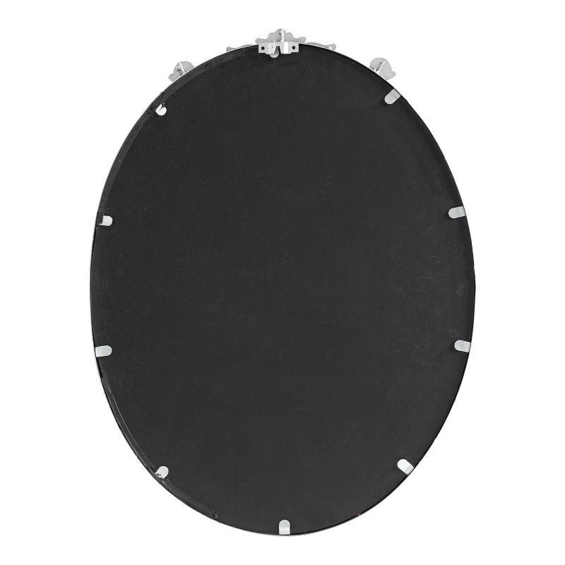 Kate & Laurel All Things Decor 18"x24" Arendahl Traditional Vertical Oval Wall Mirror Silver: No Assembly, Metal Frame, Wall Mounted