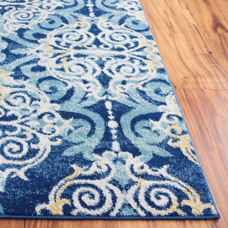 Royal Light Blue Synthetic 8' x 10' Hand-Knotted Area Rug