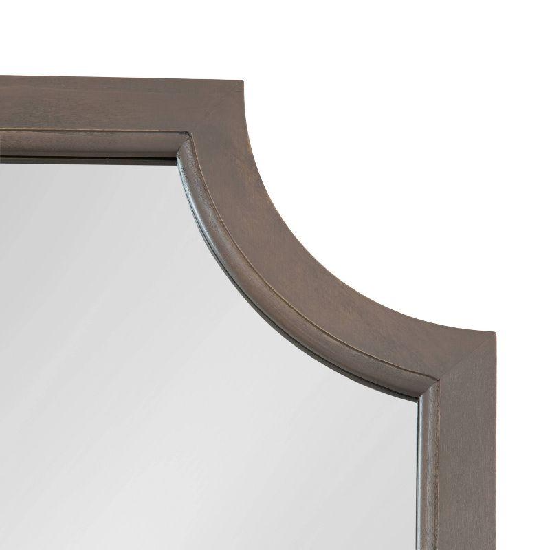 Graywash Solid Wood Scallop Farmhouse Vanity Mirror 24" x 36"