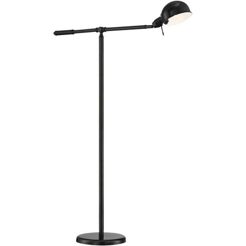 360 Lighting Dawson Traditional Pharmacy Floor Lamp 55" Tall Dark Bronze Metal Adjustable Boom Arm Dome Head for Living Room Reading Bedroom