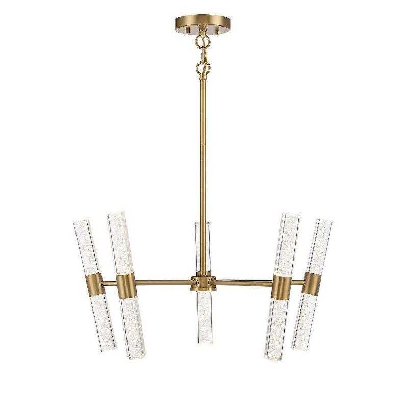 Arlon 10-Light Warm Brass LED Pendant with Bubble Glass