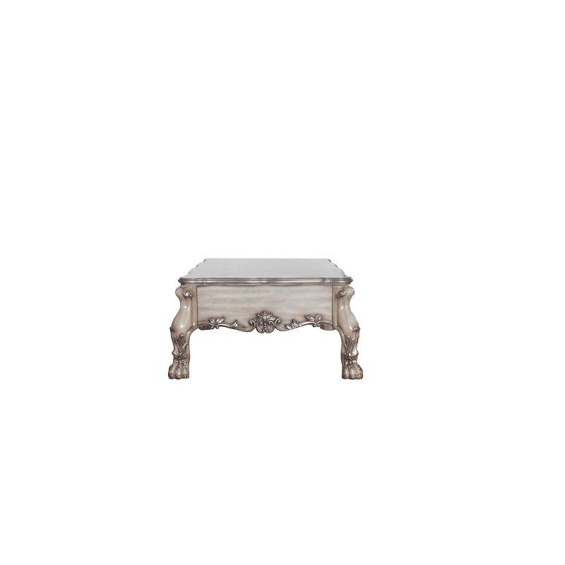 Dresden Vintage Bone White Coffee Table with Floral Motifs and Storage