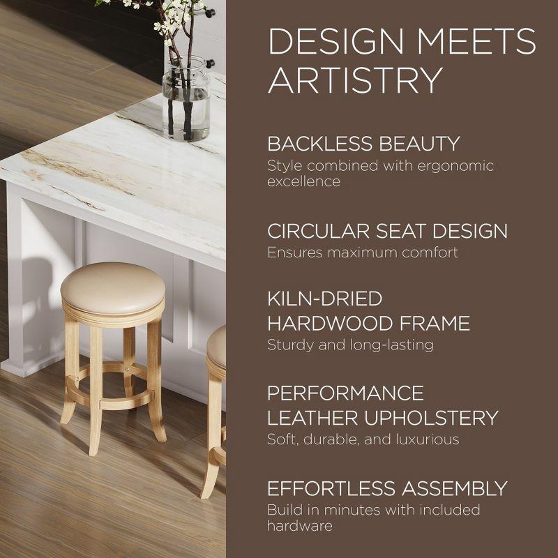 Maven Lane Maven Lane Eva Stool with Vegan Leather Upholstery