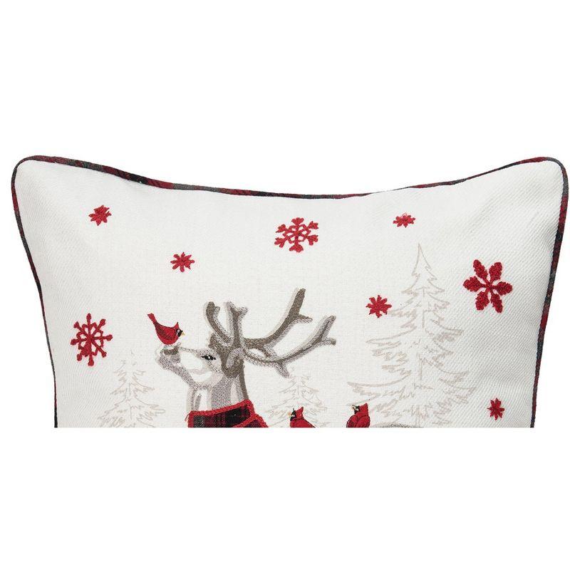 Frosty Deer Embellished Throw Pillow