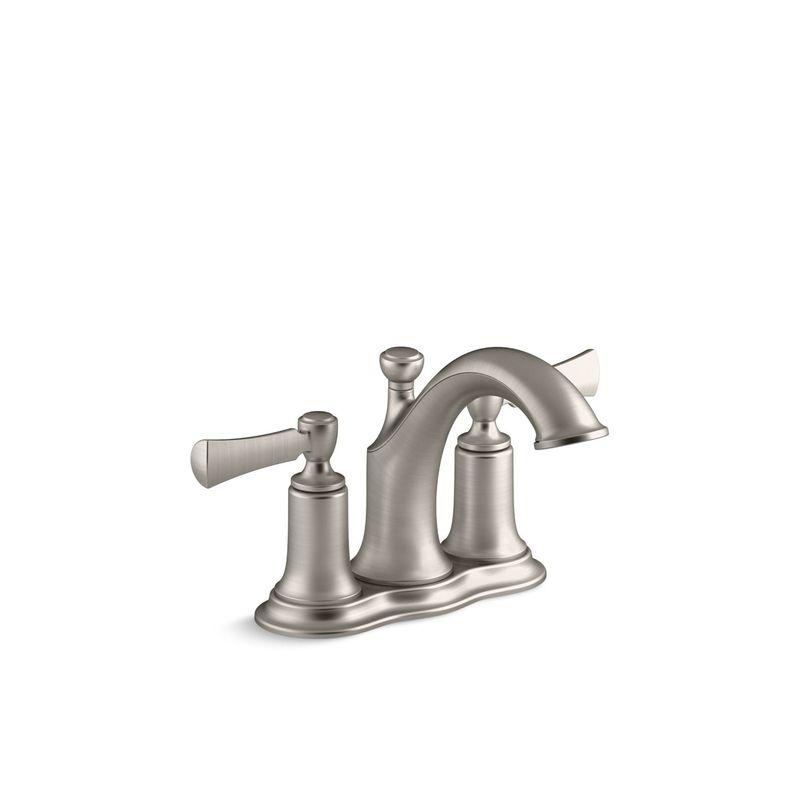 Elliston Traditional Brushed Nickel 4" Lever Handle Bathroom Faucet