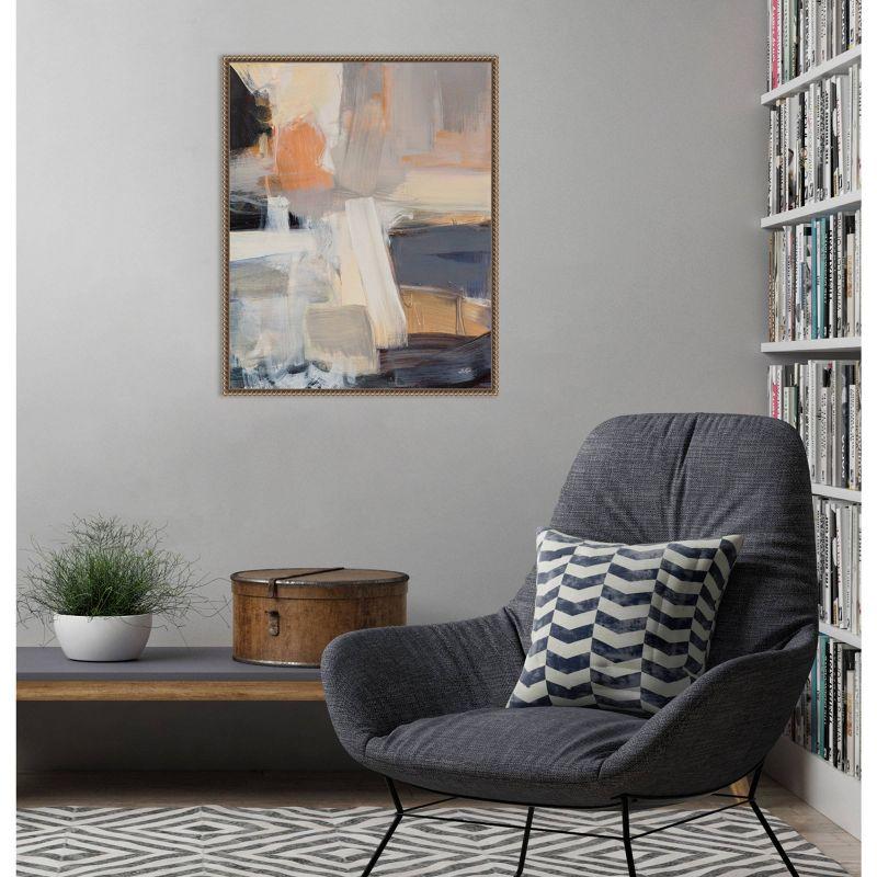 23"x28" Beale Street Abstract I by Julia Purinton Framed Canvas Wall Art Print Bronze - Amanti Art: Modern Lithograph, Polystyrene Frame