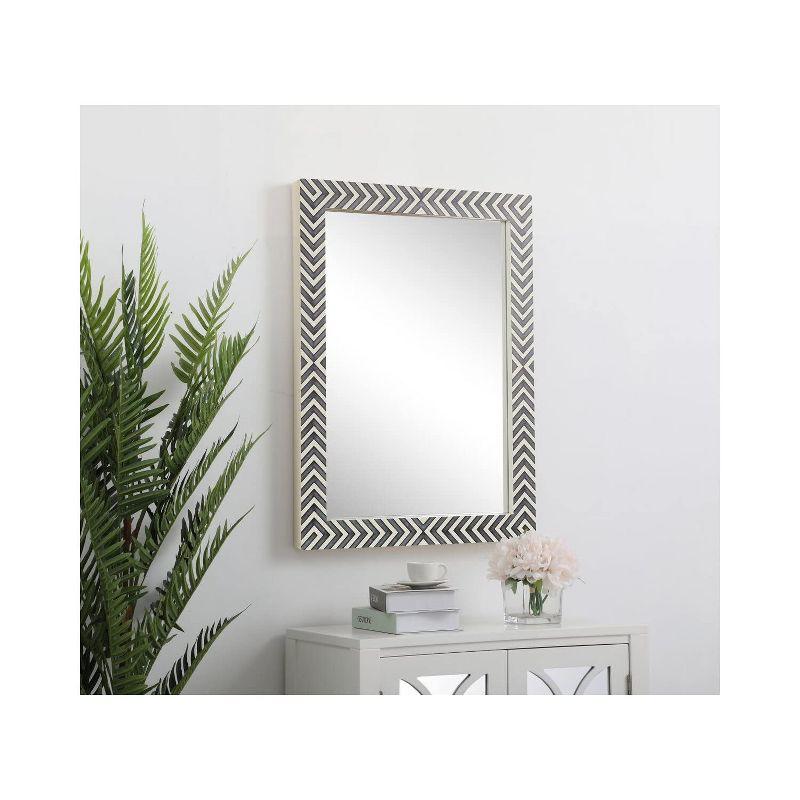 Elegant Lighting Rectangular Mirror 36x27 inch in Chevron