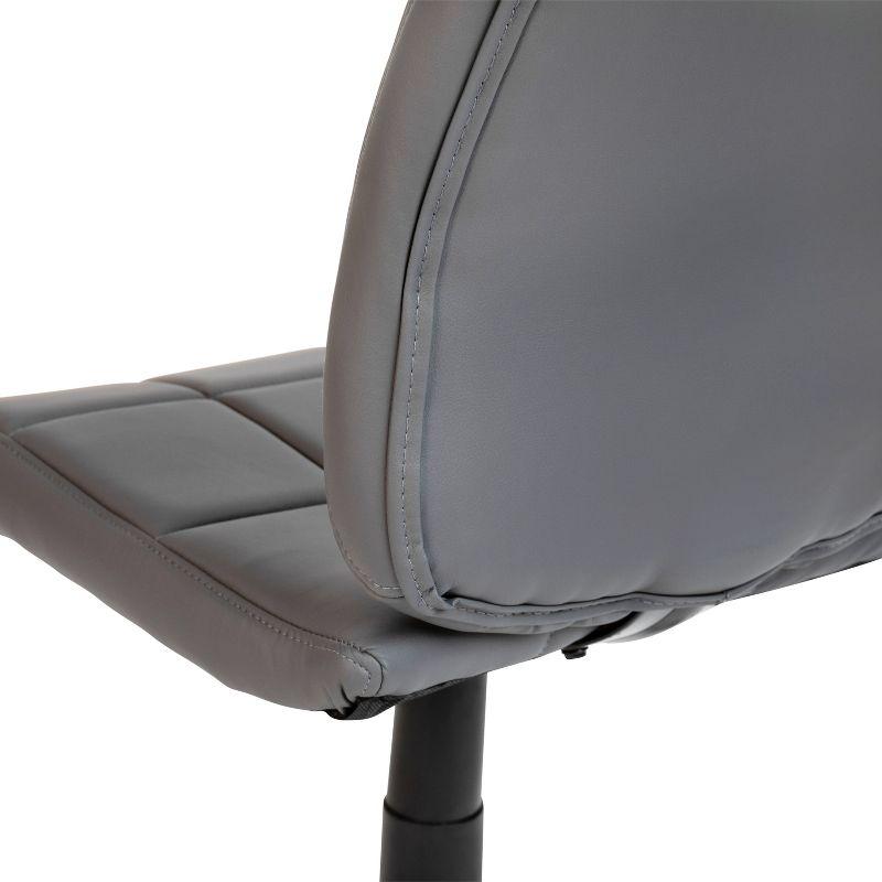 Sleek Modern Gray Vinyl Armless Swivel Task Chair