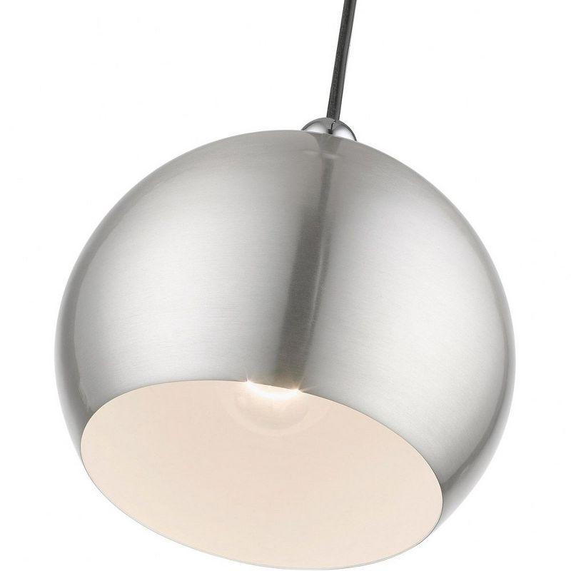 Livex Lighting Stockton 1 - Light Pendant in  Brushed Nickel/Polished Chrome