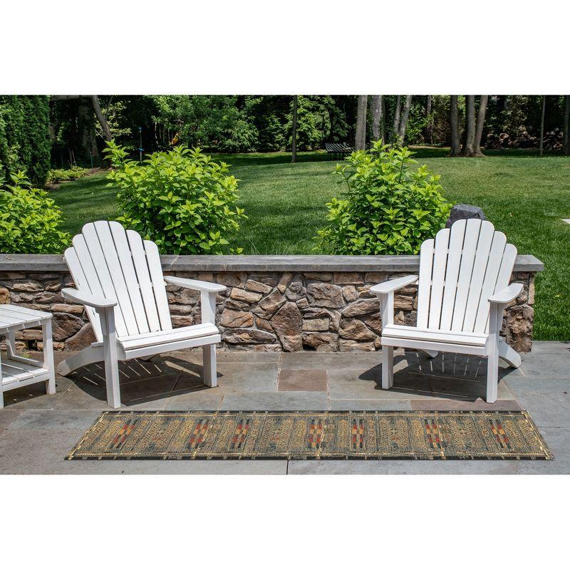 Liora Manne Marina Stripe Indoor/Outdoor Rug Black 1'11" x 7'6"