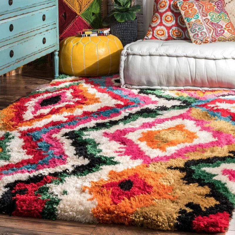 Bohemian Bliss Multicolor Handmade Shag Area Rug 4' x 6'