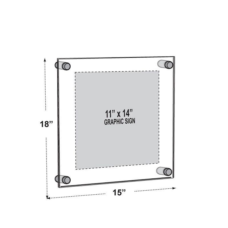 Azar Displays Floating Acrylic Wall Frame