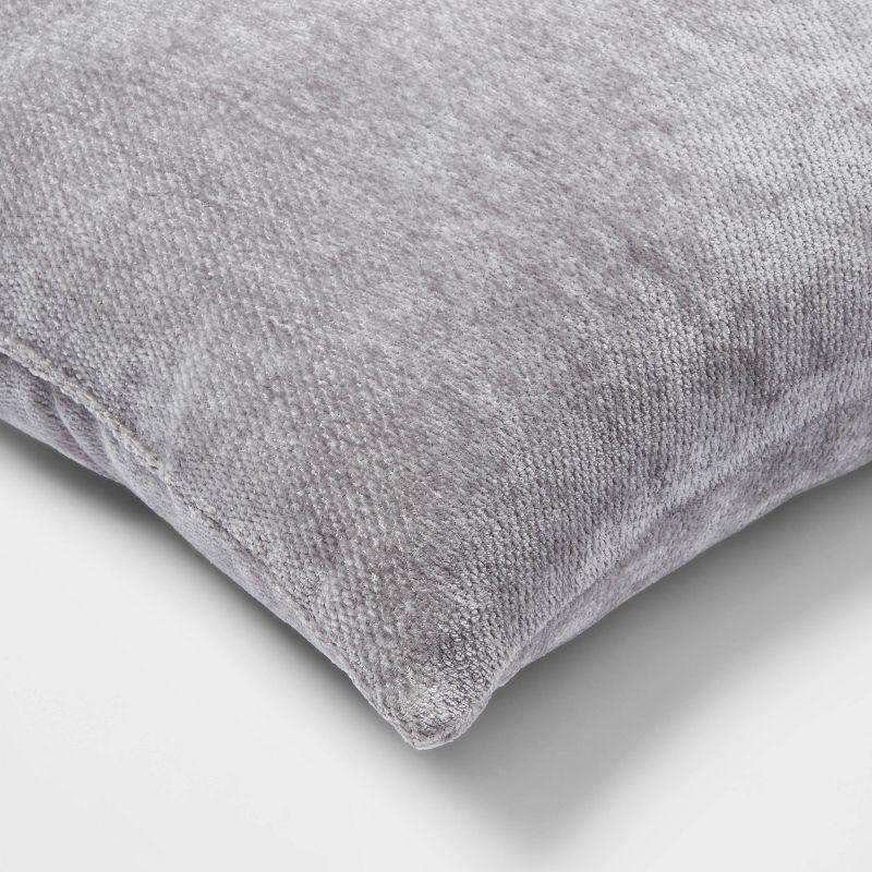 2pk Chenille Square Throw Pillows Gray - Threshold™: Decorative Indoor Cushions, Knife Edge Design, Polyester Fill