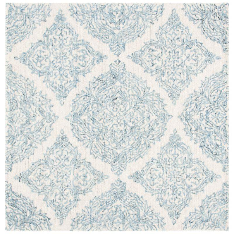 Abstract ABT346 Hand Tufted Area Rug - Ivory/Blue - 6' X 6' Square - Safavieh.