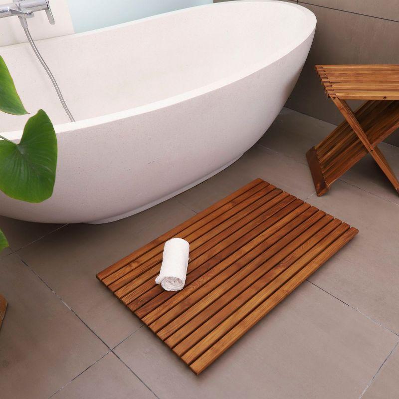Nordic Teak 31.4" x 19.6" Natural Shower and Bath Mat - Beige