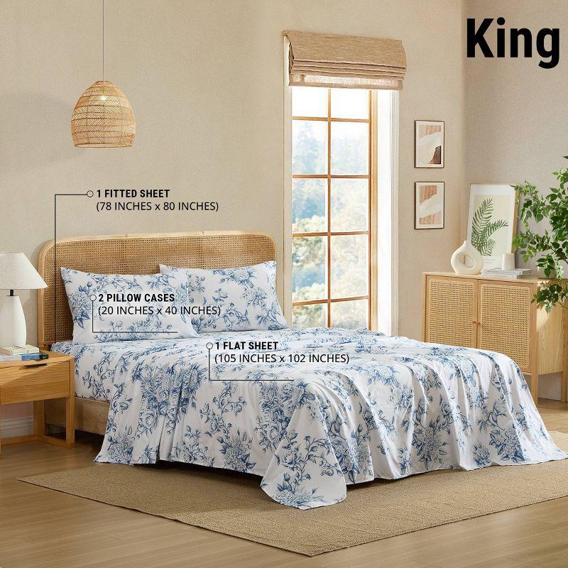 HLC.ME HLC.ME Rose Toile Floral Bed Sheets - Wrinkle Resistant & Ultra Soft - Fits Mattresses up to 15 Inches Deep (Sage Green)