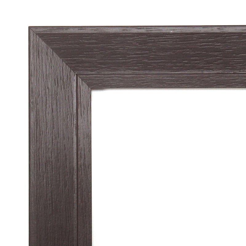 32" x 26" Non-Beveled Romano Espresso Narrow Wood Bathroom Wall Mirror - Amanti Art: Modern Rectangle, Wall Mount, Includes Hardware