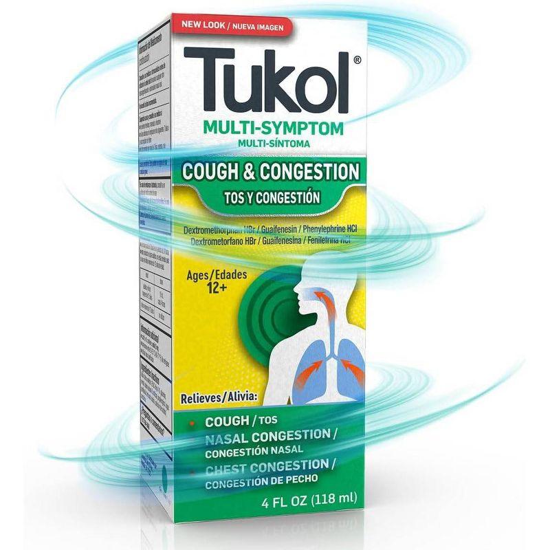 Tukol Extra Strength Multi Symptom Cold Relief Liquid - Dextromethorphan - 4 fl oz