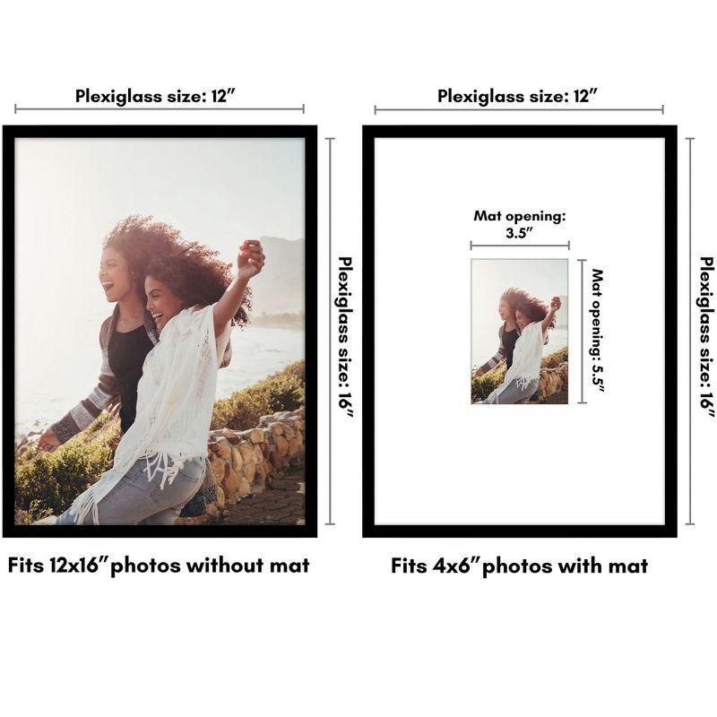 Americanflat Picture Frame with Oversized Mat - Gallery-Style Frames for Photos or Artwork - Multiple Sizes