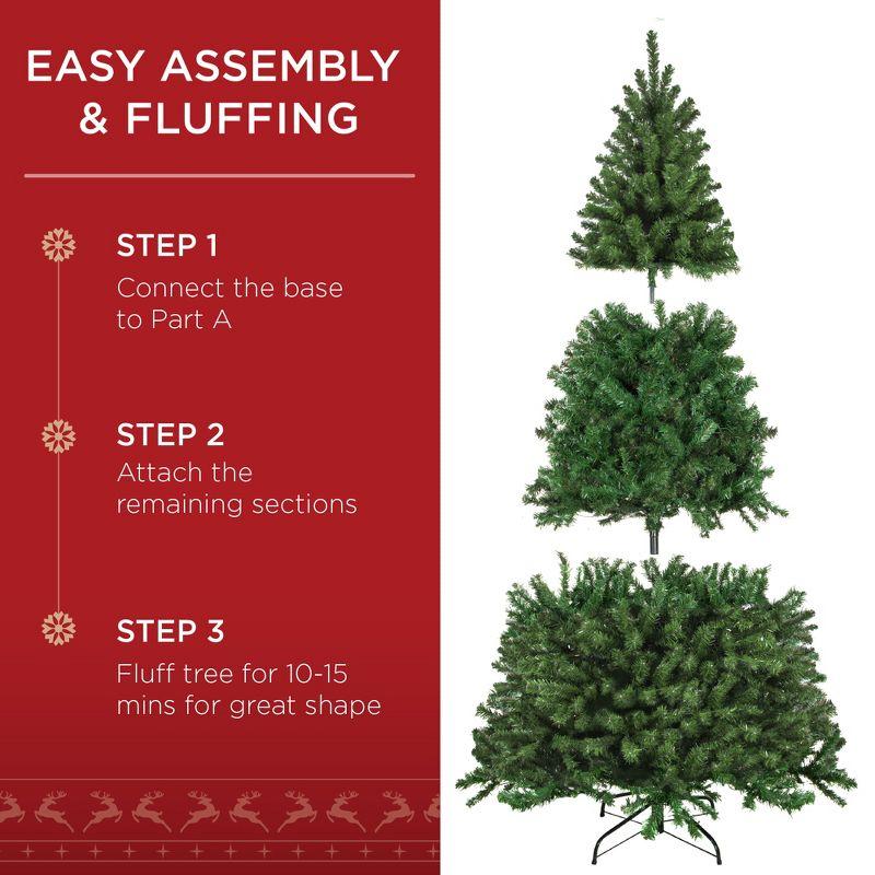 Best Choice Products 4.5ft Pre-Lit Spruce Hinged Artificial Christmas Tree w/ 200 Incandescent Lights, Foldable Stand