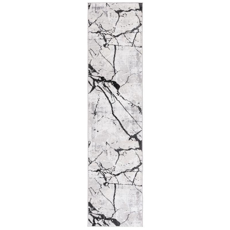 Amelia ALA293 Power Loomed Indoor Runner Rug - Grey/Black - 2'x14' - Safavieh