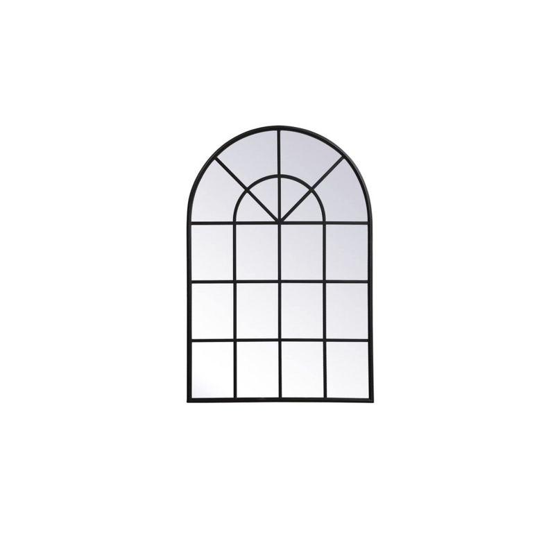 Elegant Lighting Metal windowpane mirror 32 inch in in x 47 inch in in Black