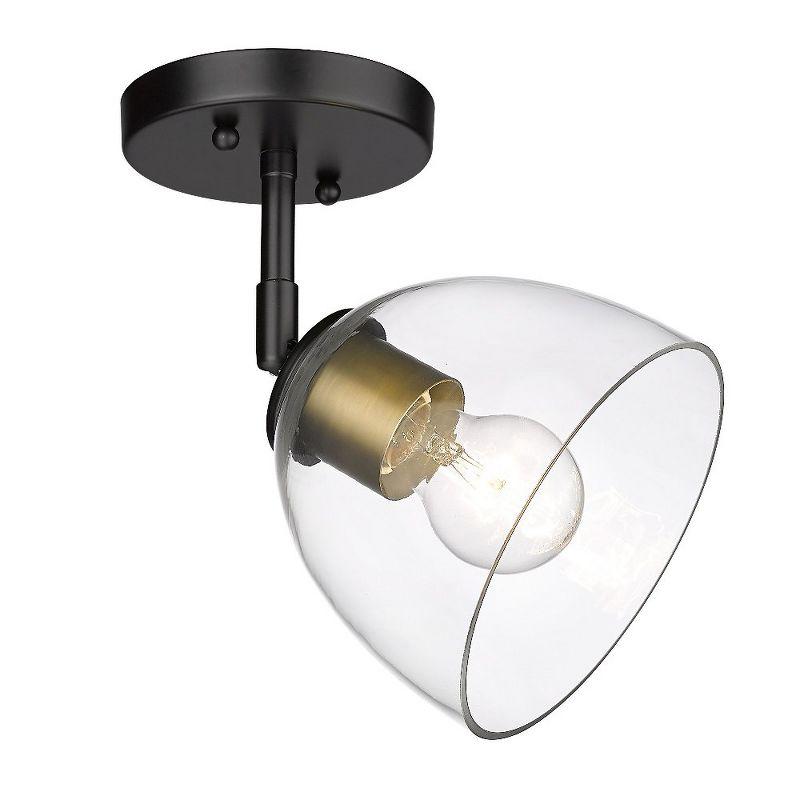 Clear Glass and Bronze Semi-Flush Ceiling Light