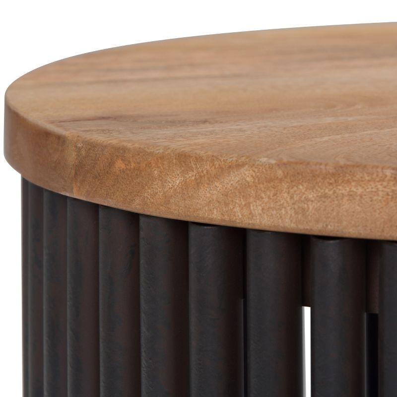 Lora Solid Wood Drum End Table