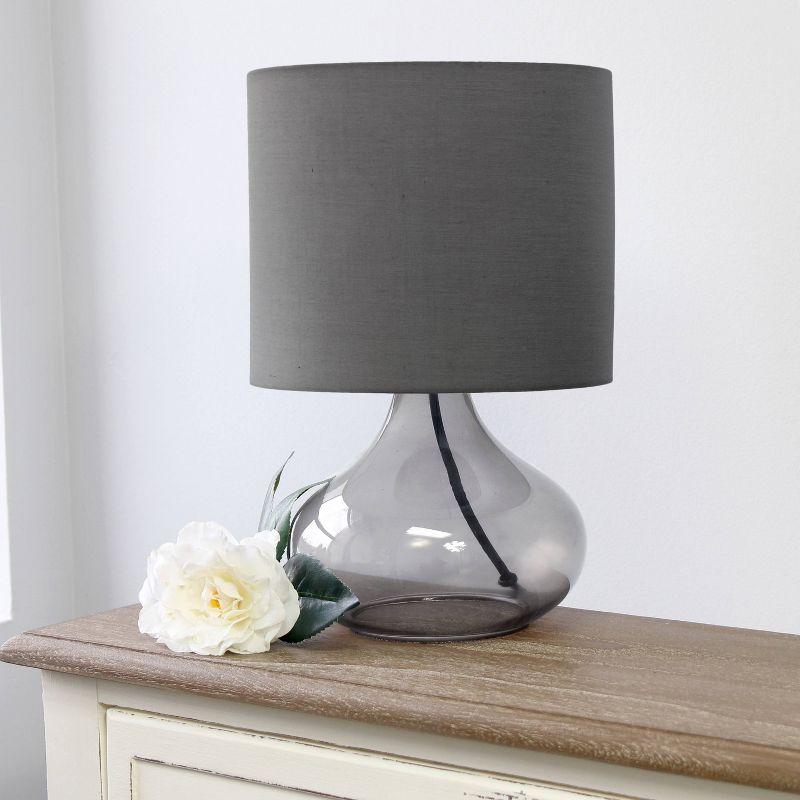 Glass Raindrop Table Lamp with Fabric Shade - Simple Designs