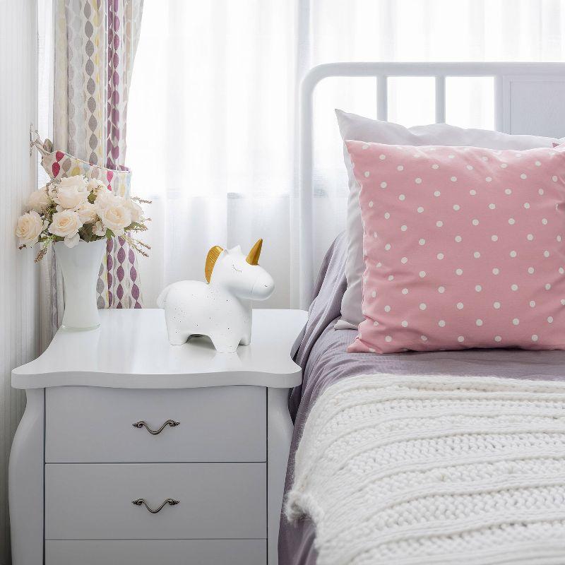 Porcelain Unicorn Shaped Table Lamp White - Simple Designs: Ceramic Nightstand Decor, ETL Listed, No Assembly Required